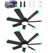 Socket Fans Light with Remote, 28'' Ceiling Fans with Lights, 3 Colors LED Ceiling Fans, 3000K-65...