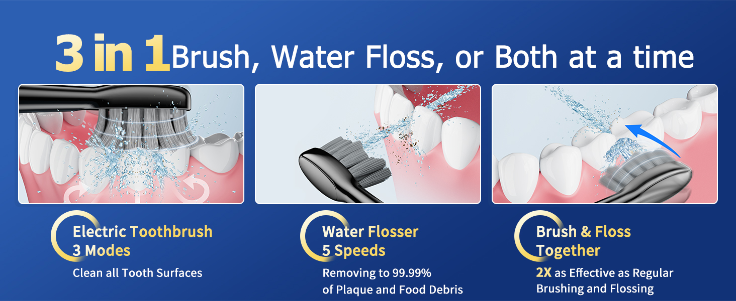 toothbrush flosser combo in one