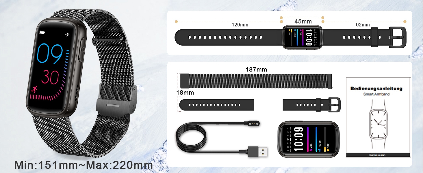 smart watch with metal band