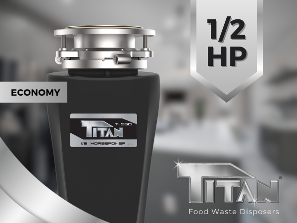 titan garbage disposal 1/2 hp disposer economy moen insinkerator