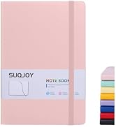 SUQJOY 1 Pack Lined Journal Notebooks for Writing,160 Pages, 5.5x8.3inch,Leather Hardcover, 100 G...
