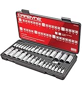 CARBYNE Master Hex (Allen) Bit Socket Set, 33 Pieces | SAE &amp; Metric, S2 Steel Bits, Chrome Vanadi...