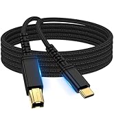 USB B to USB C 10 FT Printer Cable, Nylon MIDI Cable USB B to C Cord for MacBook Pro,HP, Epson, C...