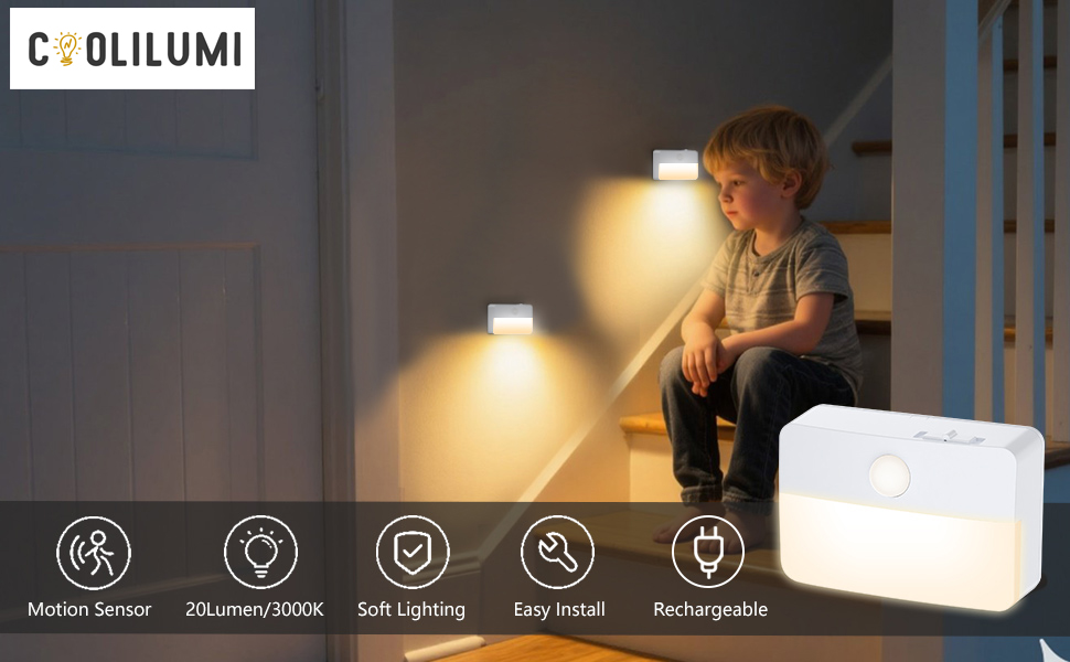 stair night lights, step lights, closet night lights, motion sensor lights for bedroom