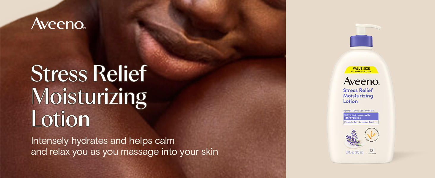Stress relief moisturizing lotion, intensely hydrates and helps calm and relax