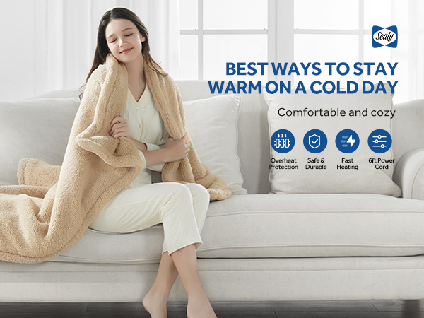 heated sherpa blanket warm and cozy