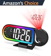 AMIR Projection Alarm Clock for Bedroom Ceiling – 8.5" Large Display, 4-Level Brightness, USB Pow...