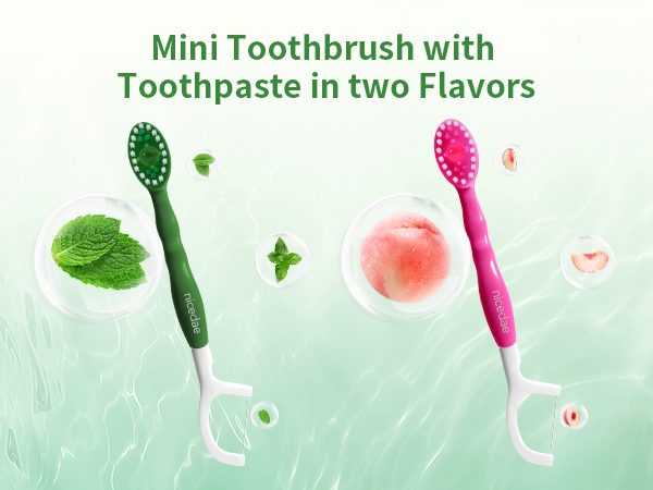 Nicedae mini toothbrush with mint toothpaste