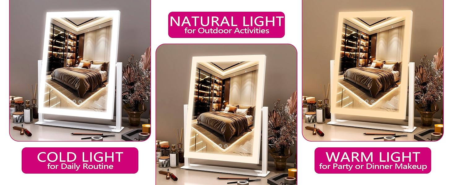 Mirror vanity makeup lights light led lighted up desk mirrors