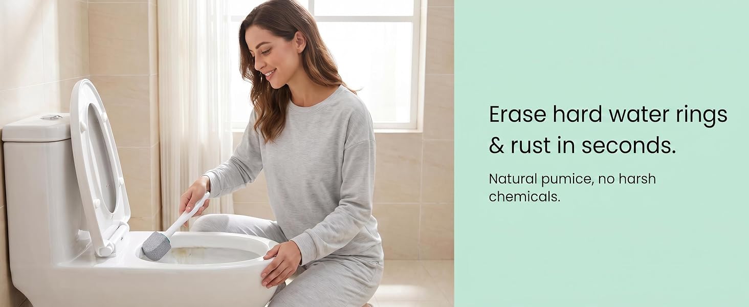 1. Erase hard water rings &amp;amp; rust in seconds. Natural pumice, no harsh chemicals.