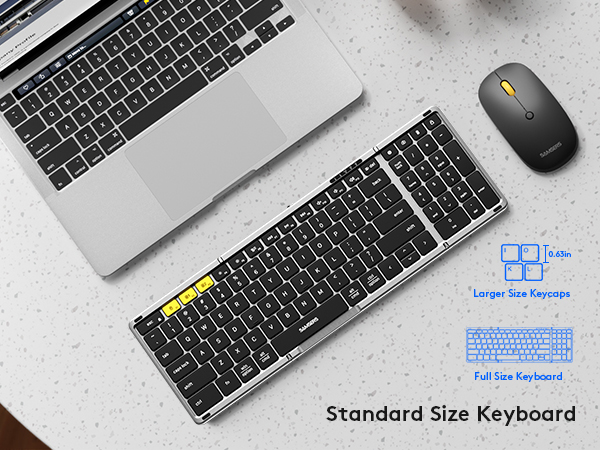 Samsers Folding Bluetooth Keyboard Mouse Combo