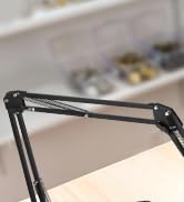 KUVRS 12X Square Magnifying Glass with Light and Clamp, Ultra Long 3-Section Arm LED Lighted Magn...