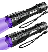 2 Pack UV Flashlight BlackLight, COSOOS 2 in 1 LED Tactical Flashlight &amp; 395nm Black Light Pet Ur...