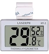 Reptile Hygrometer Thermometer, Digital Amphibian Hygrometer Thermometer with Hook Temperature Hu...
