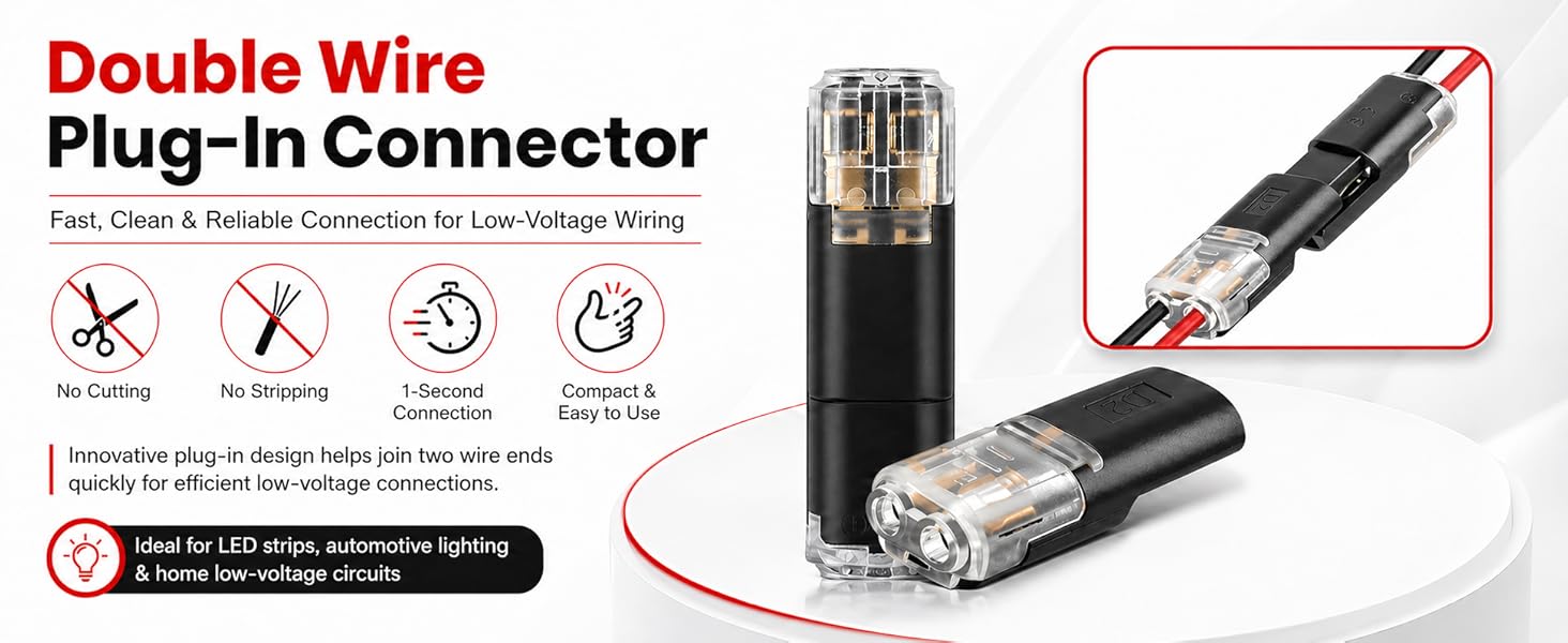 Double WirePlug-In Connector