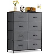 8-Drawer Dresser for Bedroom, Anti-Tip Tall Storage Organizer Chest of Drawers with Wooden Top an...
