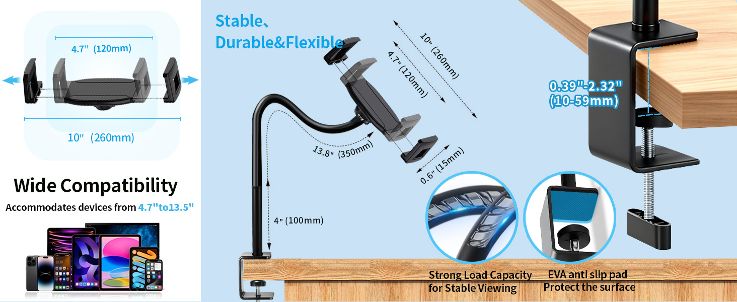 Gooseneck Tablet Stand Holder