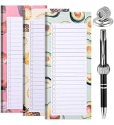 3 Pack Magnetic Shopping List Pad&amp;1 Magnetic Pen Clip 150 Tear Off Sheets Magnetic Grocery List M...
