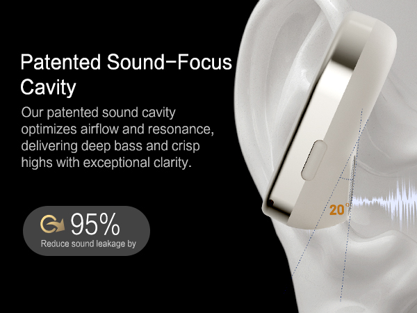 neoqoqo open ear bluetooth headphones with Sound-Focus Cavity