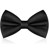 URAQT Men's Bow Tie, Classic Solid Color Pre-Tied Bow Tie for Men Satin Tux Bowtie Set Adjustable...