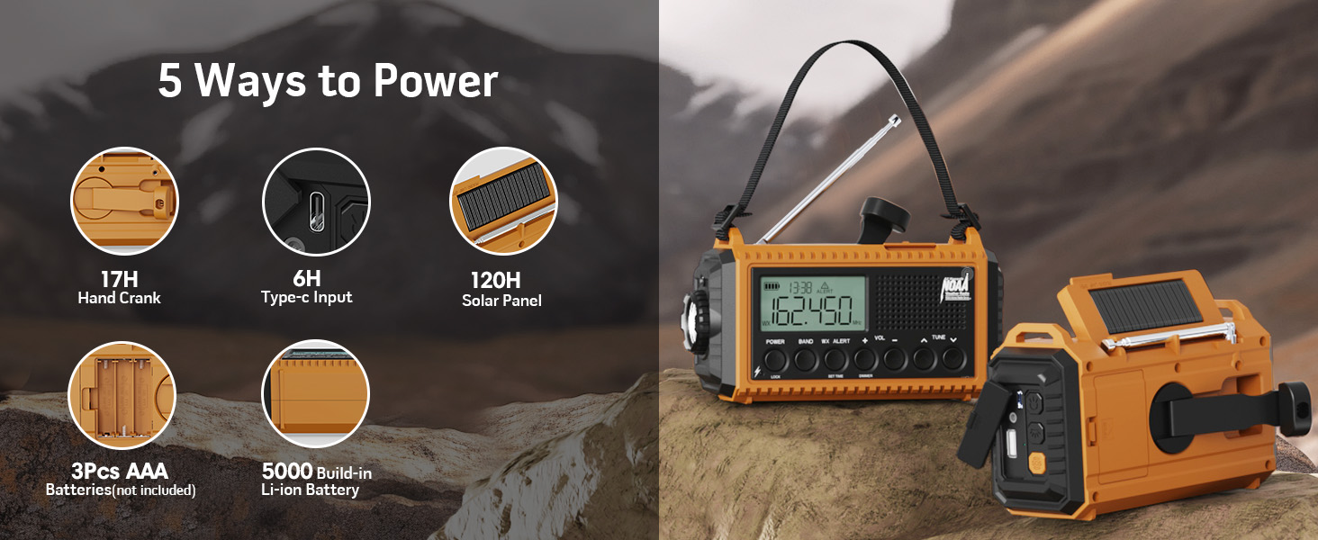 emergency radio hand crank solar