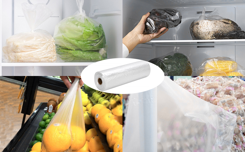 9527 Product 12x 20 Plastic Clear Produce Bag Food Storage bag,350 bags one Roll