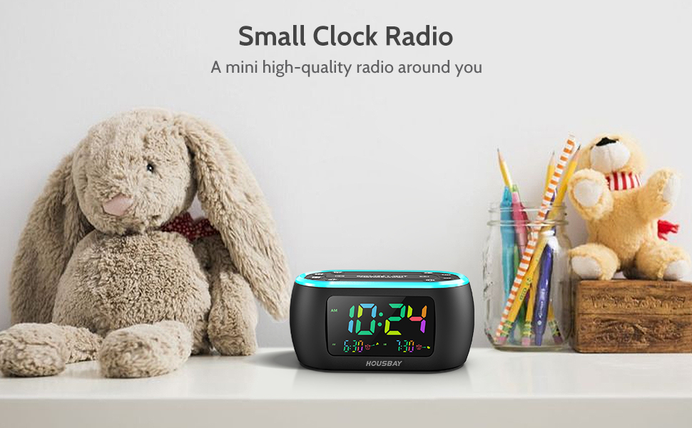 small alarm clock radio with nightlight