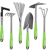 WORKPRO 6-Piece Garden Tool Set, Heavy Duty Gardening Hand Tools with Soft Rubber Handle, Includi...