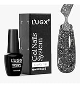 L'UGX Glitter Gel Top Coat – Sparkle Top Coat Gel Nail Polish, Glossy Gel Top Coat 30+ Days Shiny...