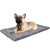 Dog Crate Pad 30x19 inch Gray Memory Foam Dog Bed Mat for Small Medium Dog Grey Washable Puppy Sl...