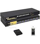 JideTech 8 Port USB 3.0 Rack Mount HDMI KVM Switch 4K@60Hz with Audio, 2 pcs USB 3.0 Hub, and Cab...