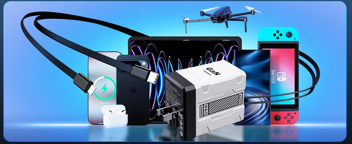 Retractable Lightening and Type-C Cables