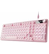 Wired Creamy Keyboard with Number Pad, 98-Key, Media Knob, RGB Backlit-Pink | Jelly keycaps, Plug...