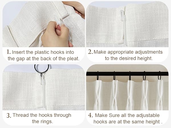 pleated drapes with hooks