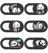 PRESSINART 6Pcs Laptop Camera Covers Webcam Camera Cover Panda Pattern Privacy Security Guard Sli...
