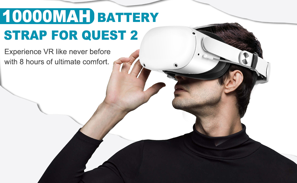 head strap with battery pack for meta oculus quest 2