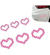 YAWUROU 2 PCS Car Heart Shaped Pixel Decals, 4" and 9" Waterproof Removable Automotive Bumper Sti...