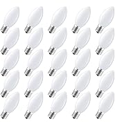 Brightown 25 Pack C9 LED Christmas Light Bulbs, White Plastic C9 Shatterproof LED Bulbs Replaceme...