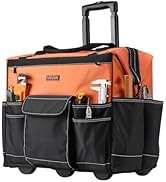 VEVOR 20" Rolling Tool Bag, 110 lbs Load Capacity, 27 Pockets Heavy Duty Roller Tool Bag on Wheel...