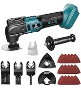 Cordless Oscillating Tool Compatible with Makita Battery, Brushless-Motor Tool with Auxiliary Han...