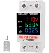 Pjerjzn Adjustable Miniature Circuit Breaker 110/230VAC 2P 63Amps Adjustable Current Limit Quick ...