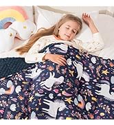 Uttermara Weighted Blanket 3lbs, Cozy Minky Weighted Blankets with Cartoon Patterns, Reversible W...