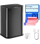 FRESHLIX Stainless Steel Motion Sensor Trash Can 6 Gallon Touchless Kitchen Trash Can Automatic G...