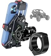 BRCOVAN Aluminum Alloy UTV Phone Holder with Vibration Dampener & High-Speed Secure Lock, Anti-Th...