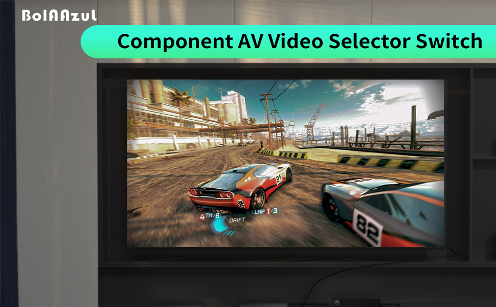 4-way component AV Switch CVBS RCA Splitter 4 In 1 Out av Selector BOX for DVD STB Game Consoles