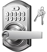 TEEHO Keypad Door Lock with Handle: Keyless Entry Door Lock with Handle - Front Door Digital Elec...