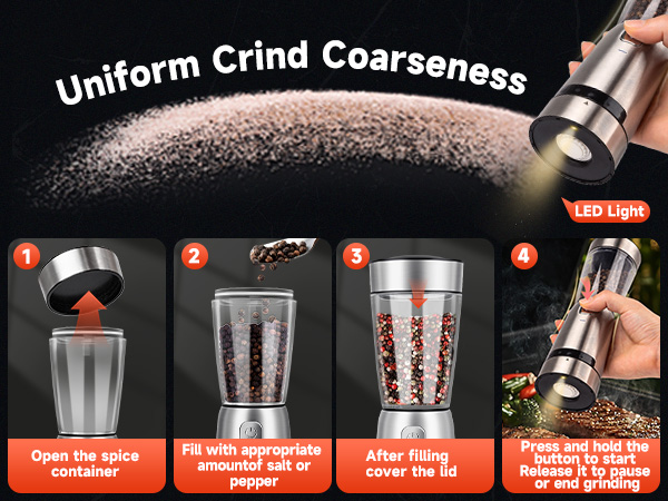 electric salt and pepper grinder set