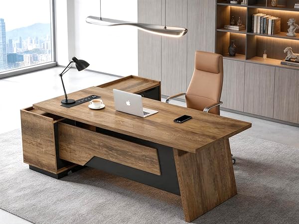 SAINTCY L-Shaped Executive Desk