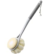 Shower Body Brush,Soft Bristles and Beautiful Pumpkin Loofah 14” Long Handle Back Scrubber Bath M...
