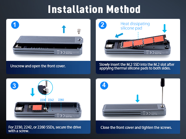 VCOM M.2 NVMe SATA SSD Enclosure